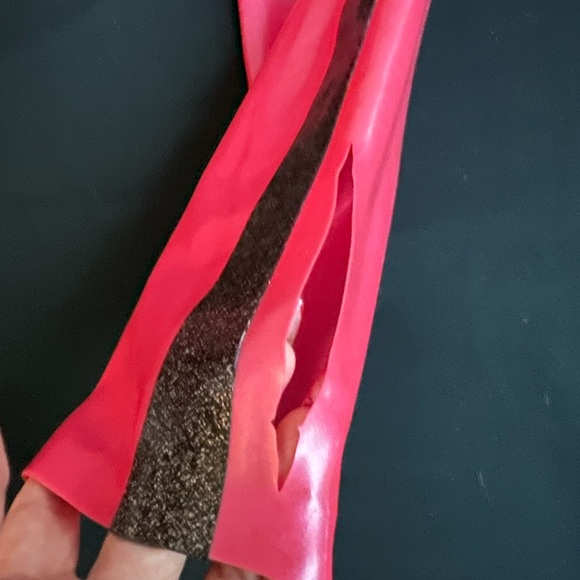 Bondinage small pink and grey latex pants with heart butt - Picture 3 of 5